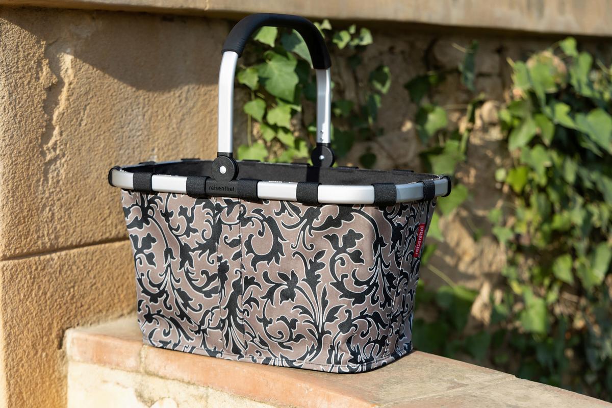 KOSZYK NA ZAKUPY BK7061 - czarny/brązowy, Basics, tworzywo sztuczne/tkanina (49/29/28cm) - Reisenthel