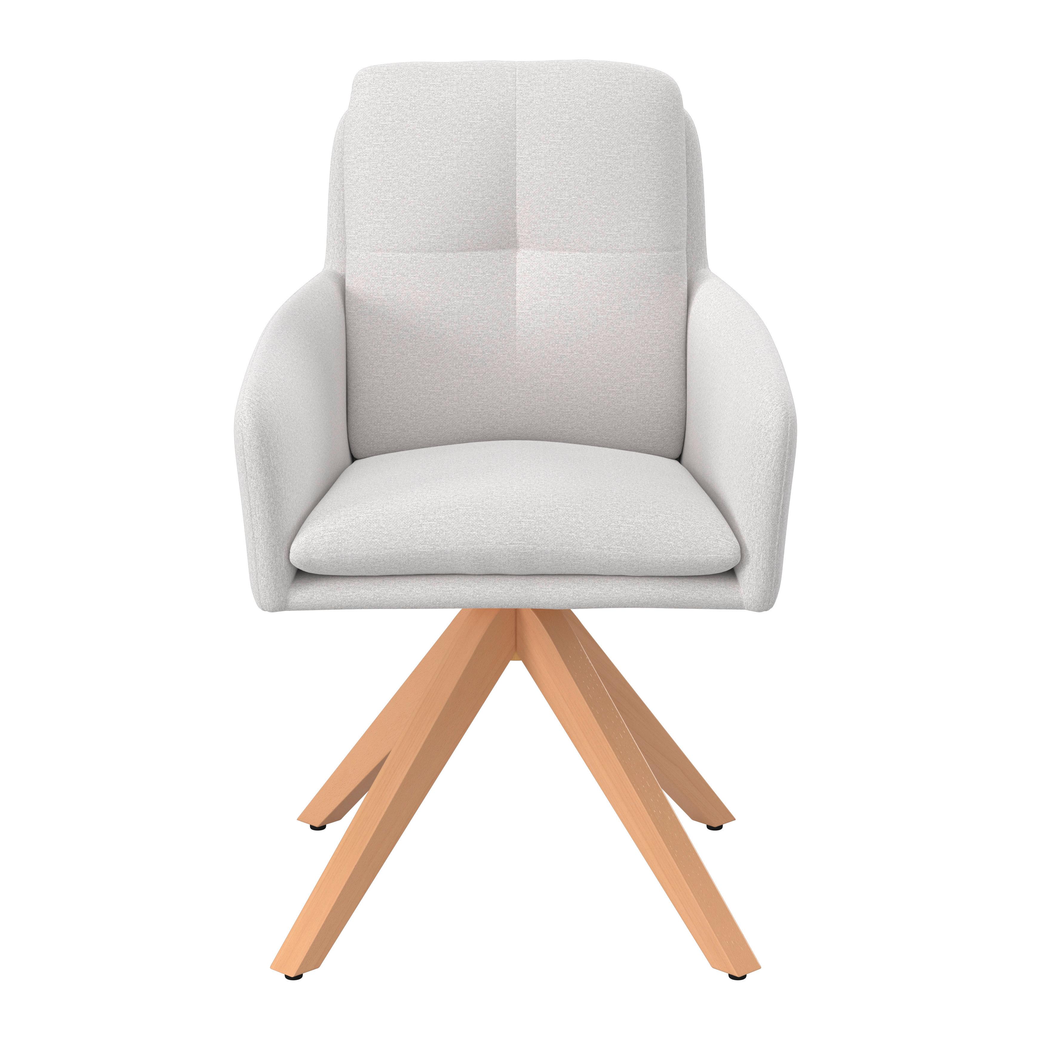 STOL MED ARMSTÖD FINJA - vit/bokfärgad, Modern, metall/trä (59/97/63cm) - Bessagi Home