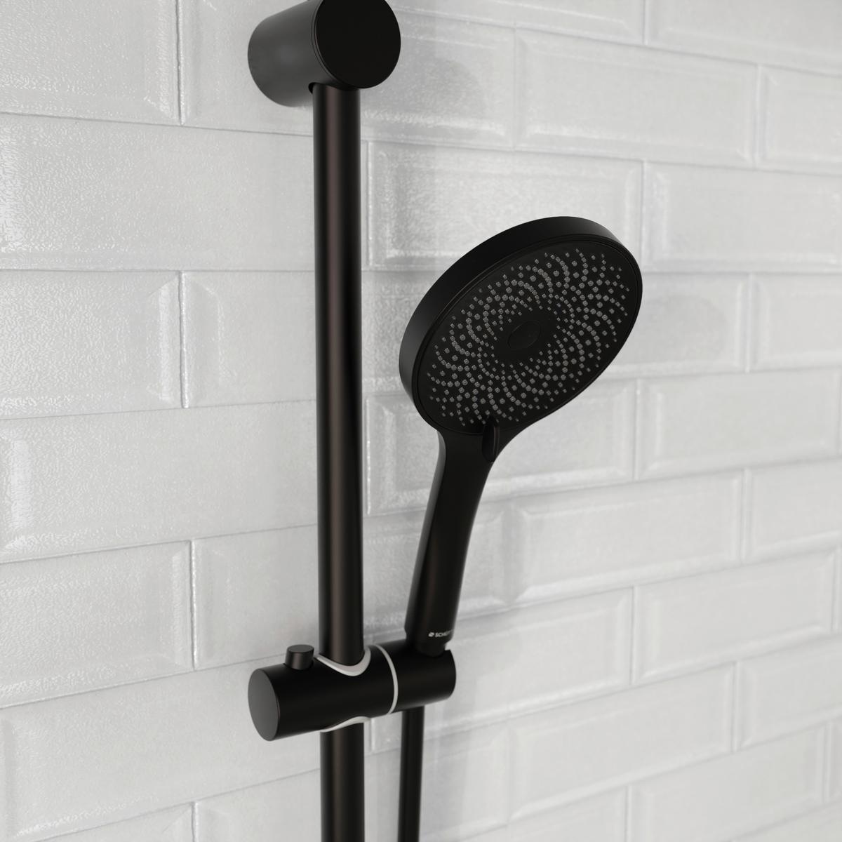 ZESTAW NATRYSKOWY 64926 - czarny, Basics, tworzywo sztuczne/metal (11,2/70/13cm) - Schütte