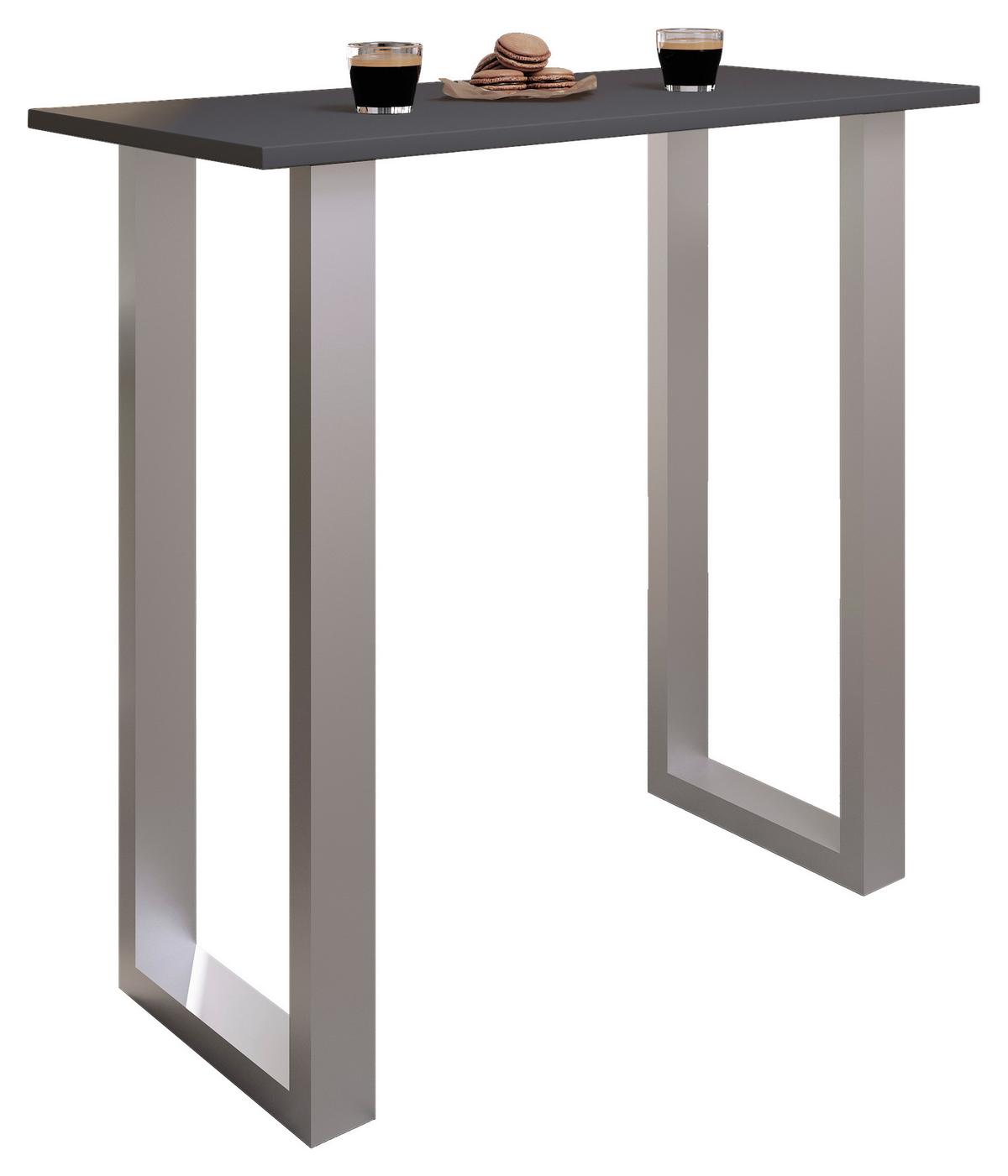 Bartisch Xona Anthrazit Silber ca.110x102x50cm - Anthrazit/Silberfarben, KONVENTIONELL, Holzwerkstoff/Metall (110/102/50cm)