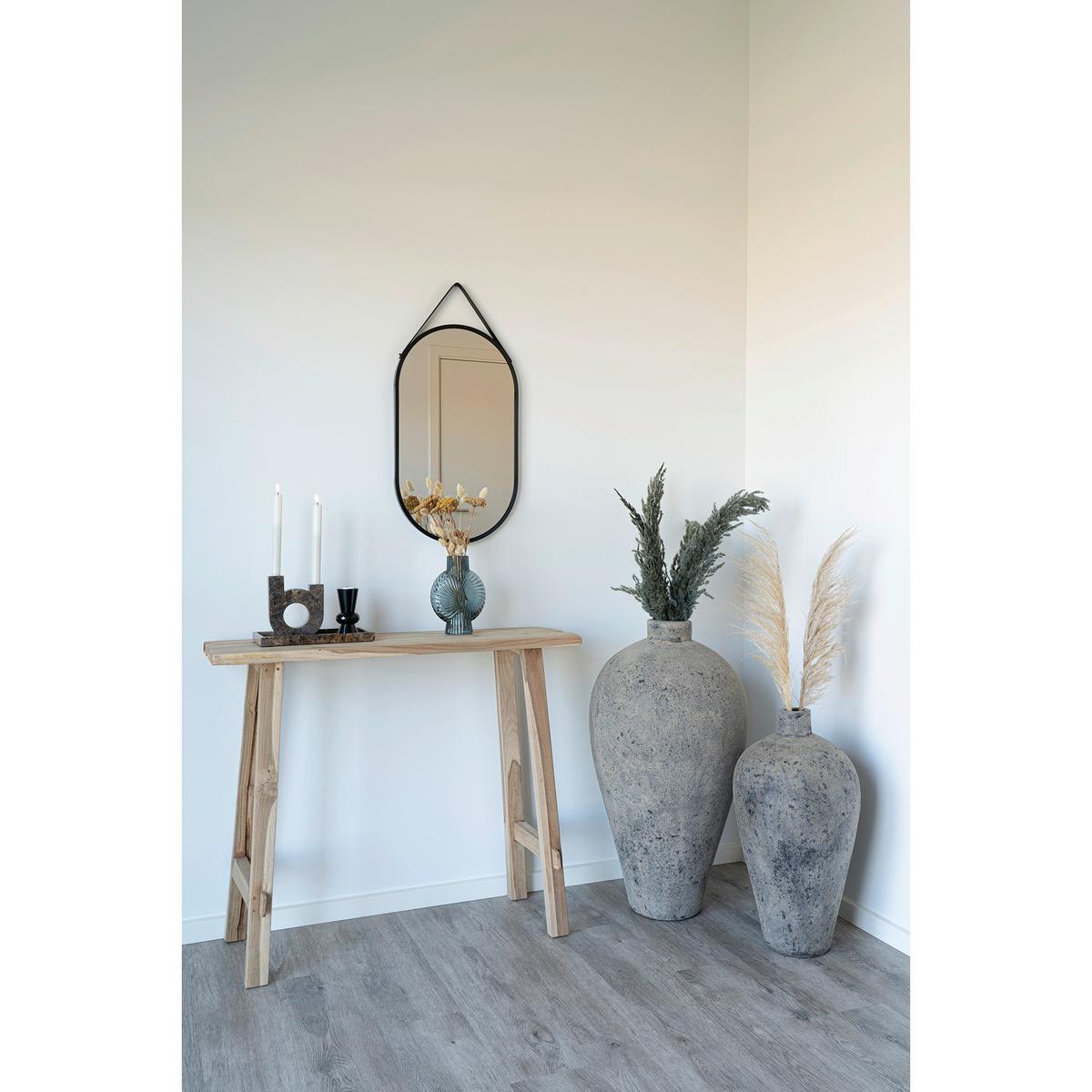 Wandspiegel Trapani Mirror Schwarz ca. 35x60cm - Klar/Schwarz, Design, Metall (35/60/2cm)