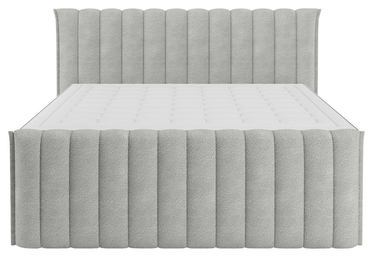 PAT BOXSPRING LINA - gri deschis, Konventionell, plastic/lemn (200/200cm) - Premium Living