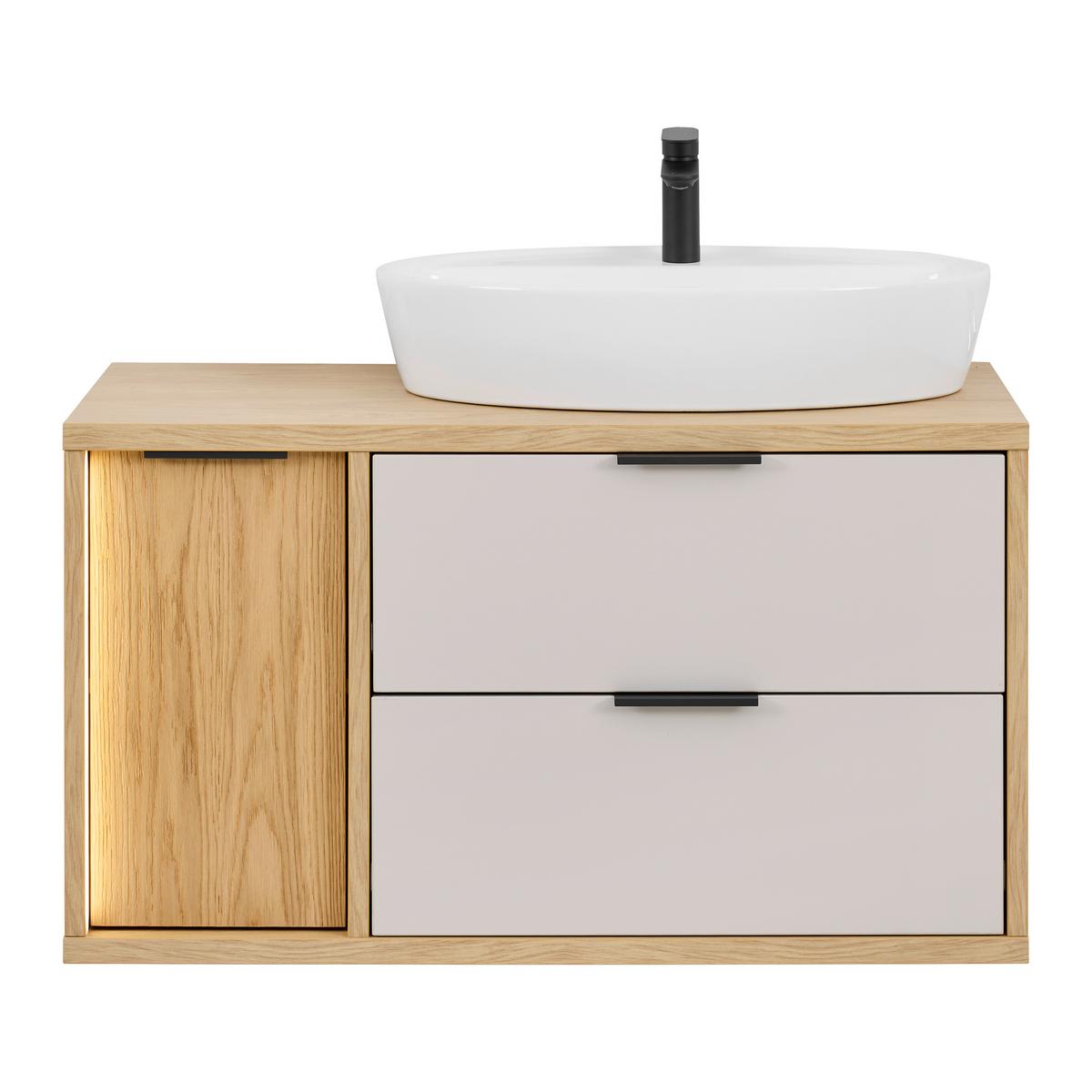 Waschbecken Unisen Weiß glänzend - Weiß, MODERN, Keramik (67/14/42cm) - Mömax