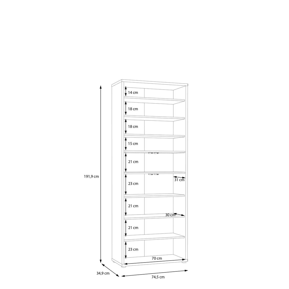 Ormar Za Cipele Alice - terakota, Moderno, drvni materijal (74,5/191,9/34,9cm) - Modern Living