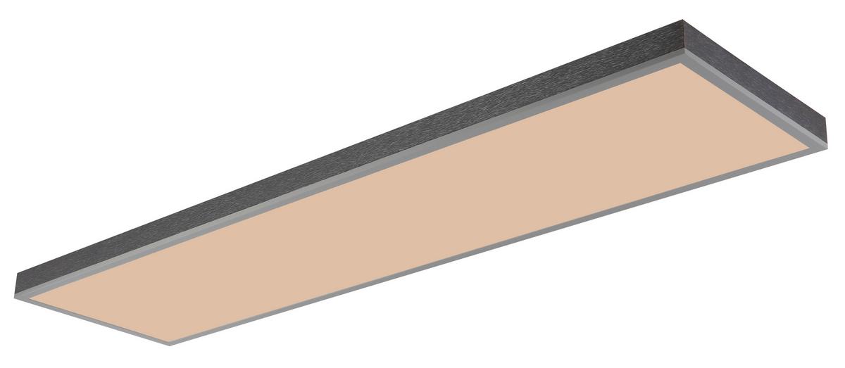 LED-DECKENLEUCHTE 416080AD5-CCT DORO - Weiss/Dunkelgrau, Basics, Kunststoff/Metall (120/30/7,5cm) - Globo