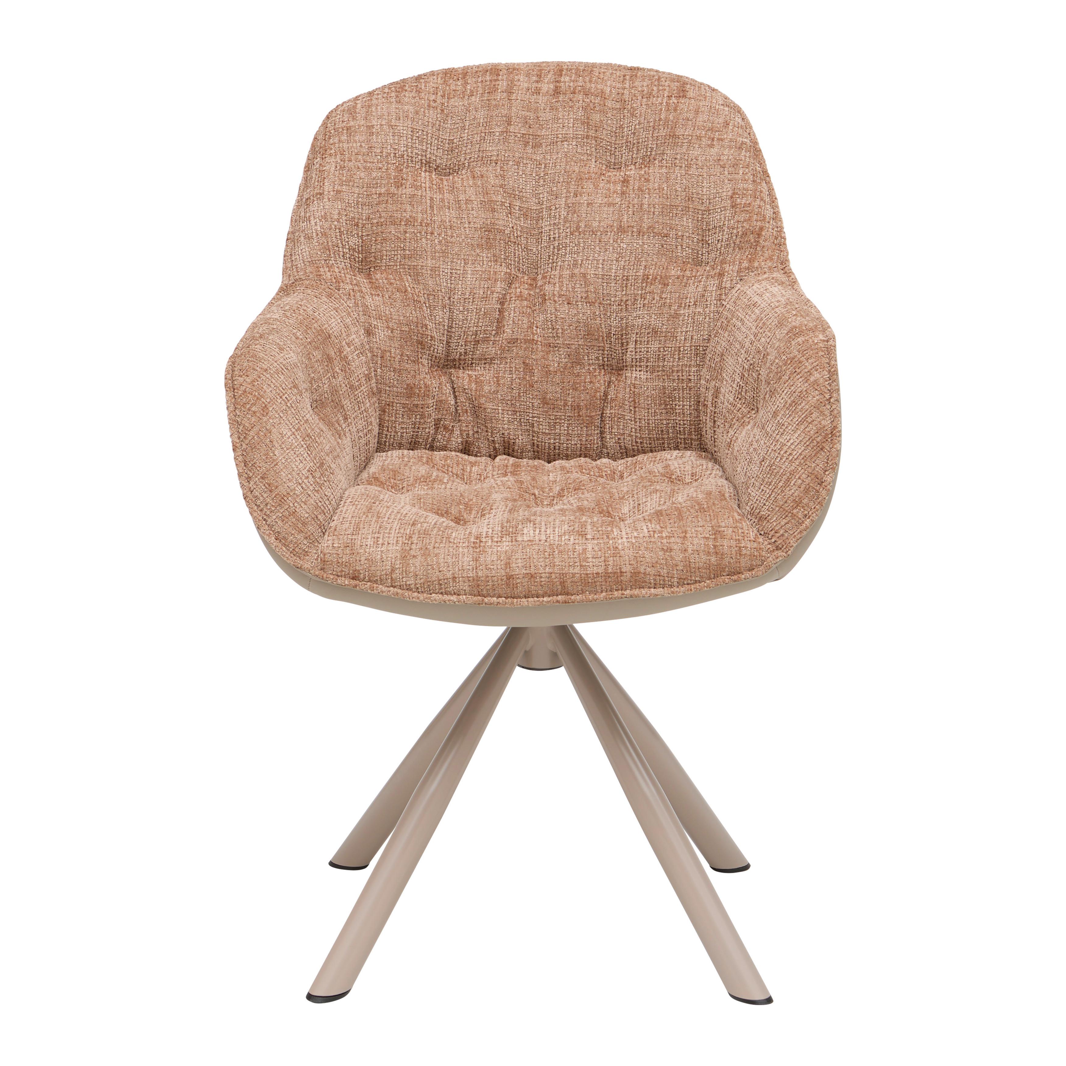 STOL MED ARMSTÖD EILEEN - beige/brun, Modern, metall/textil (62/85/62cm) - Mömax