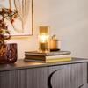 BORDSLAMPA AMBER - bärnstensfärgad/svart, Modern, glas/plast (10/10/20cm) - Mömax