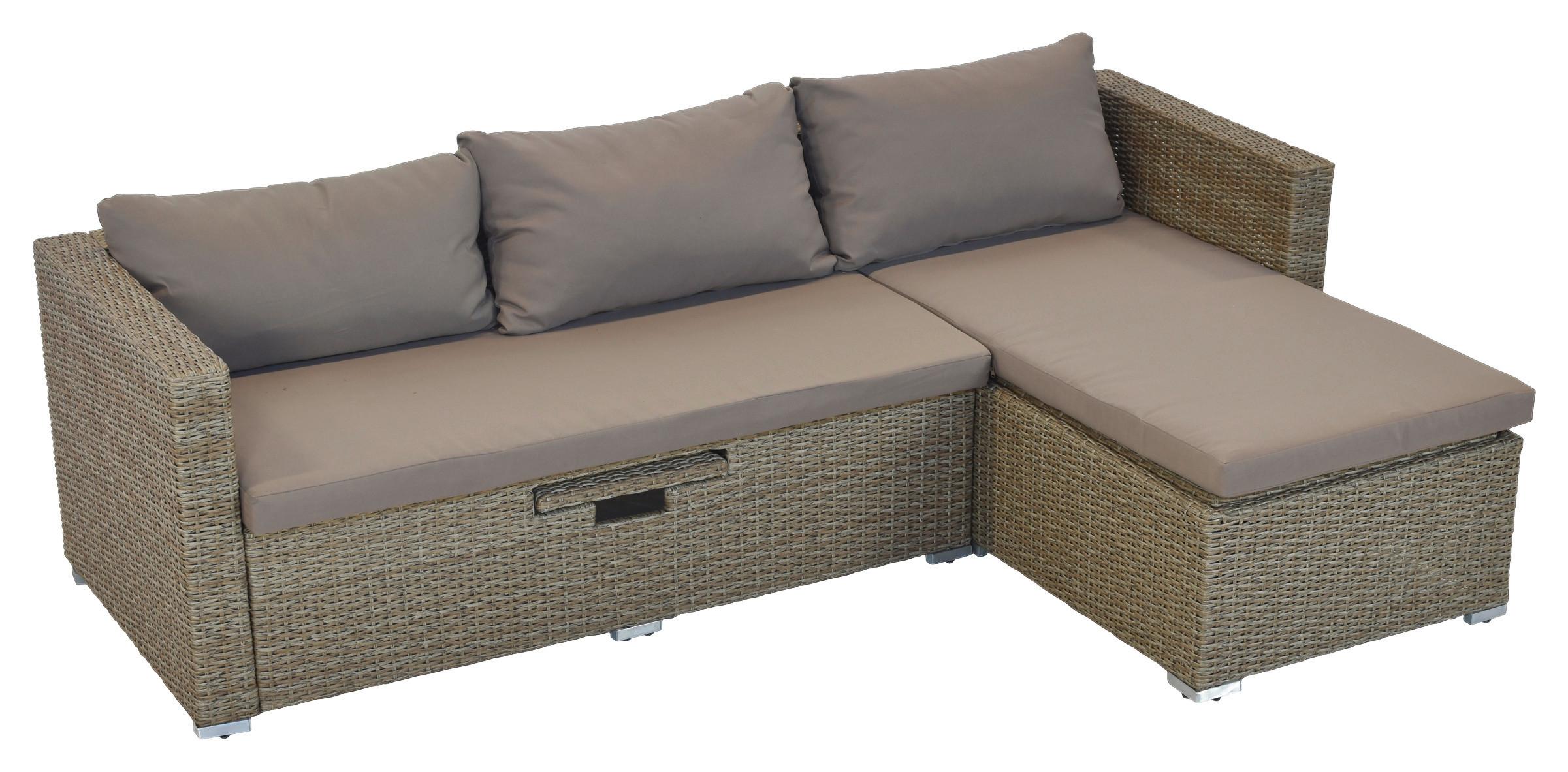 Lounge Garnitura Veneto, Blazine - naravne barve, Moderno, kovina/umetna masa (215/140cm) - Gardenson