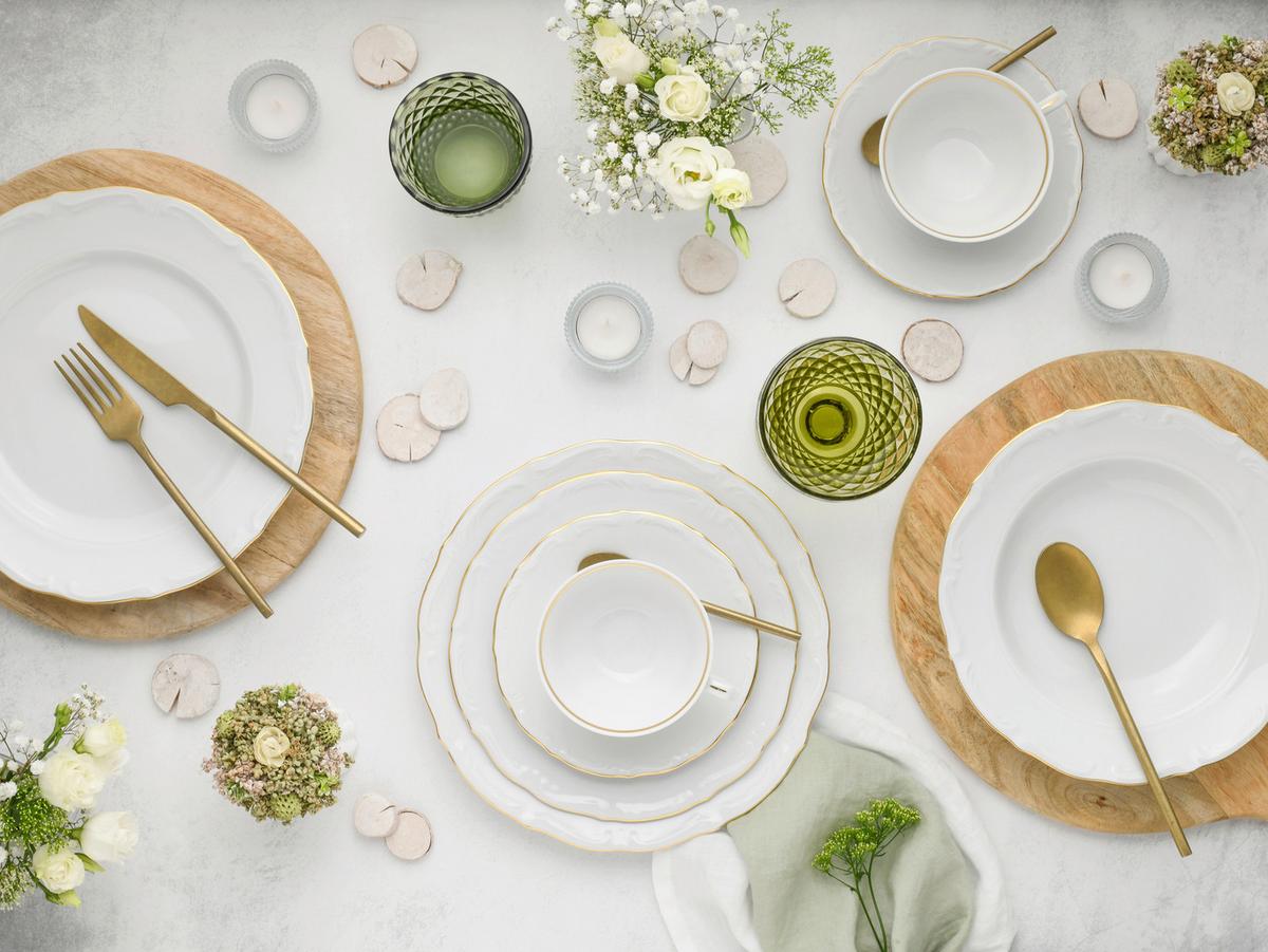 Kombinirani Servis Maria Theresia Gold, 30-Delni - zlate barve/bela, Basics, keramika - Creatable