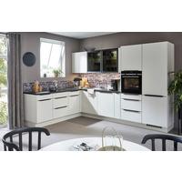 Eckküche in Magnolie - Magnolie/Schwarz, KONVENTIONELL, Holzwerkstoff/Metall (225/325cm) - Nobilia