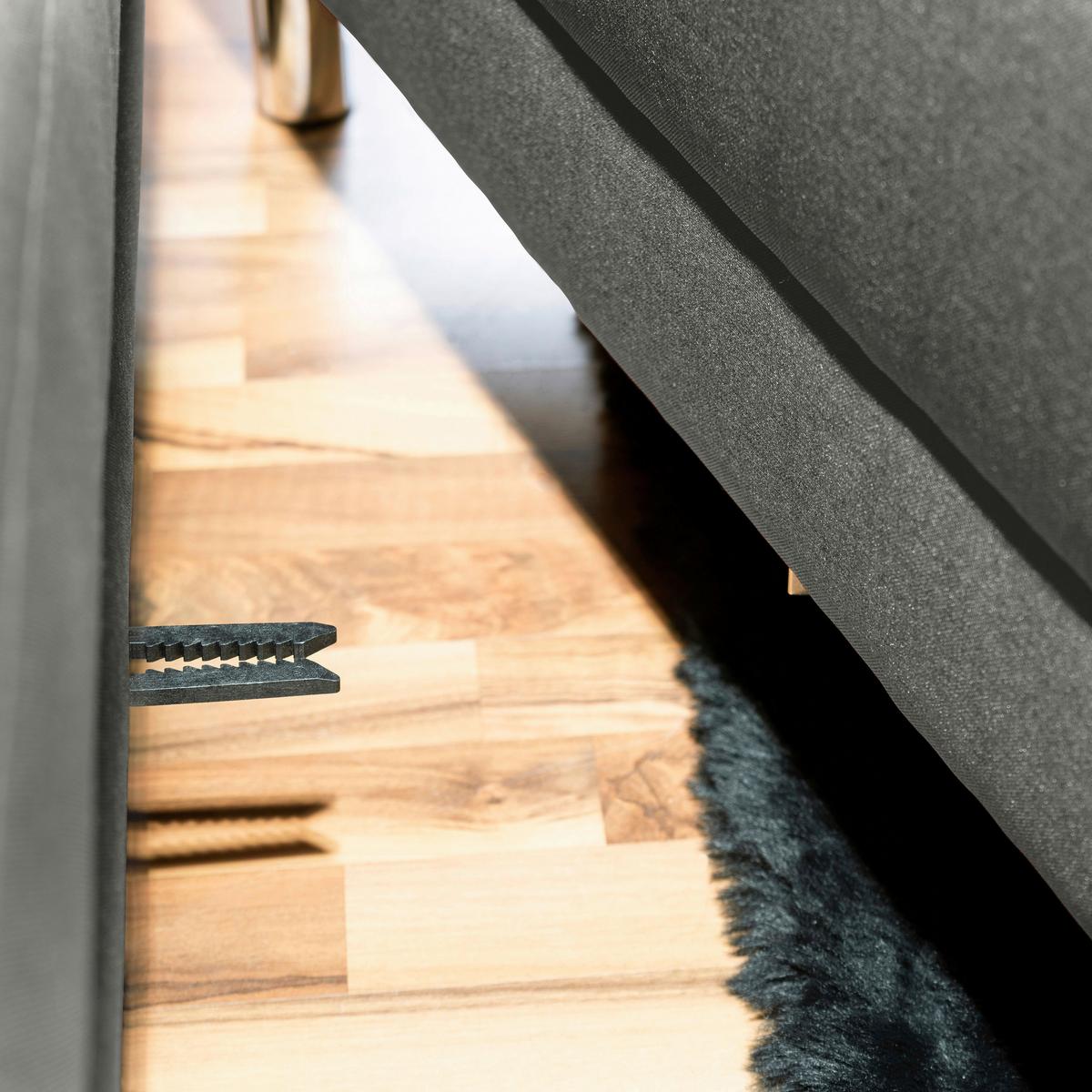 ECKSCHLAFSOFA JUST FASHION - Chromfarben/Hellgrau, KONVENTIONELL, Textil/Metall (152/230cm) - Max Winzer