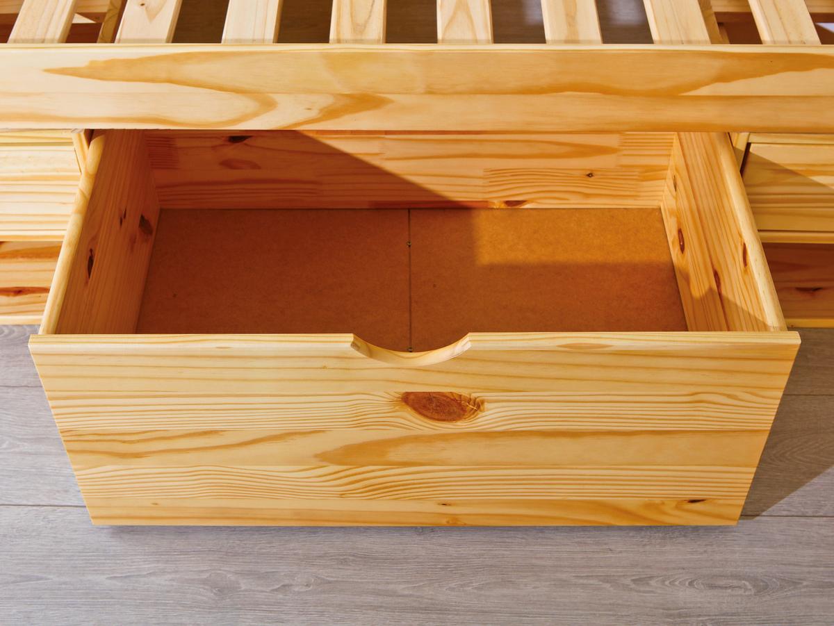Stauraumbett Claas Kiefer - Naturfarben, Basics, Holz (140/200cm) - MID.YOU