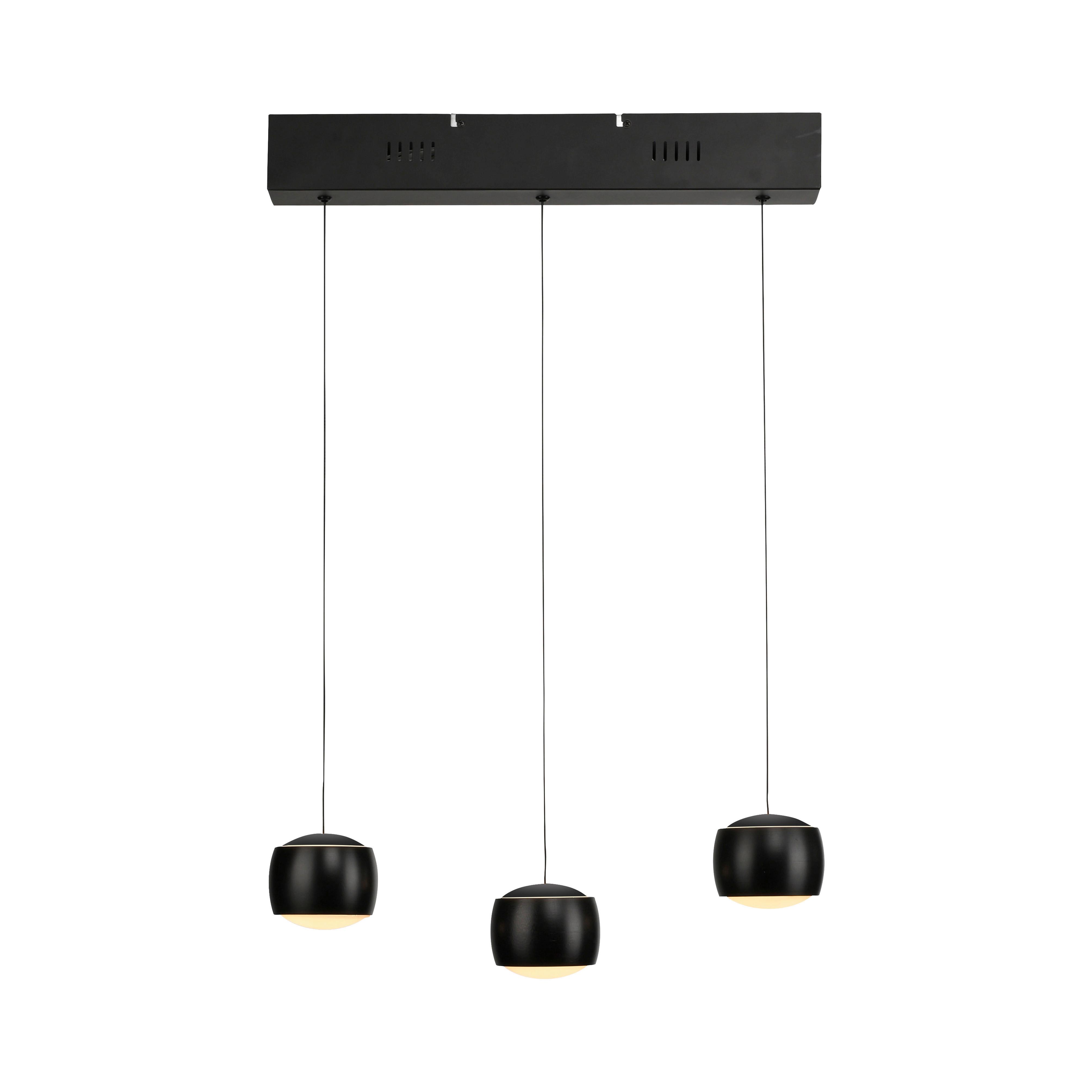LED-Hängeleuchte Ballini Schwarz max. 5 Watt - Schwarz, MODERN, Glas/Kunststoff (50/10/67-220cm)