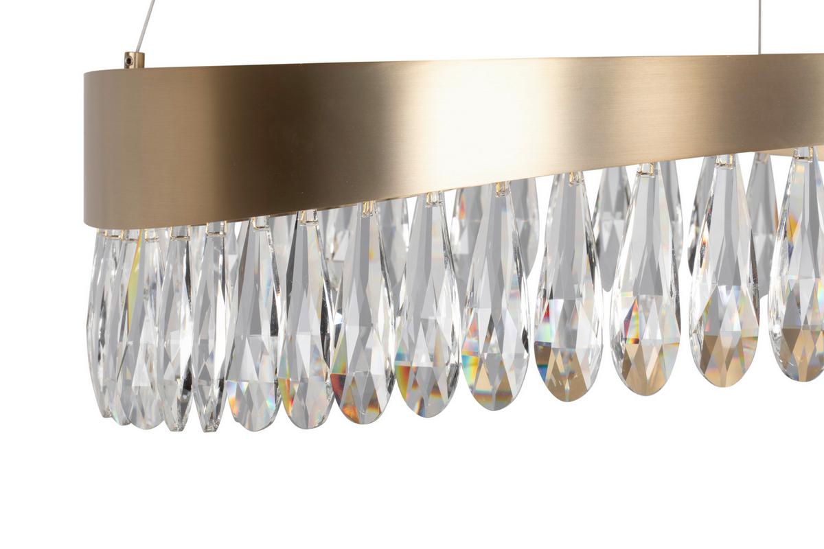 LAMPA WISZĄCA LED FERRARA - kolor złoty, Design, metal (60/150cm) - Glandor