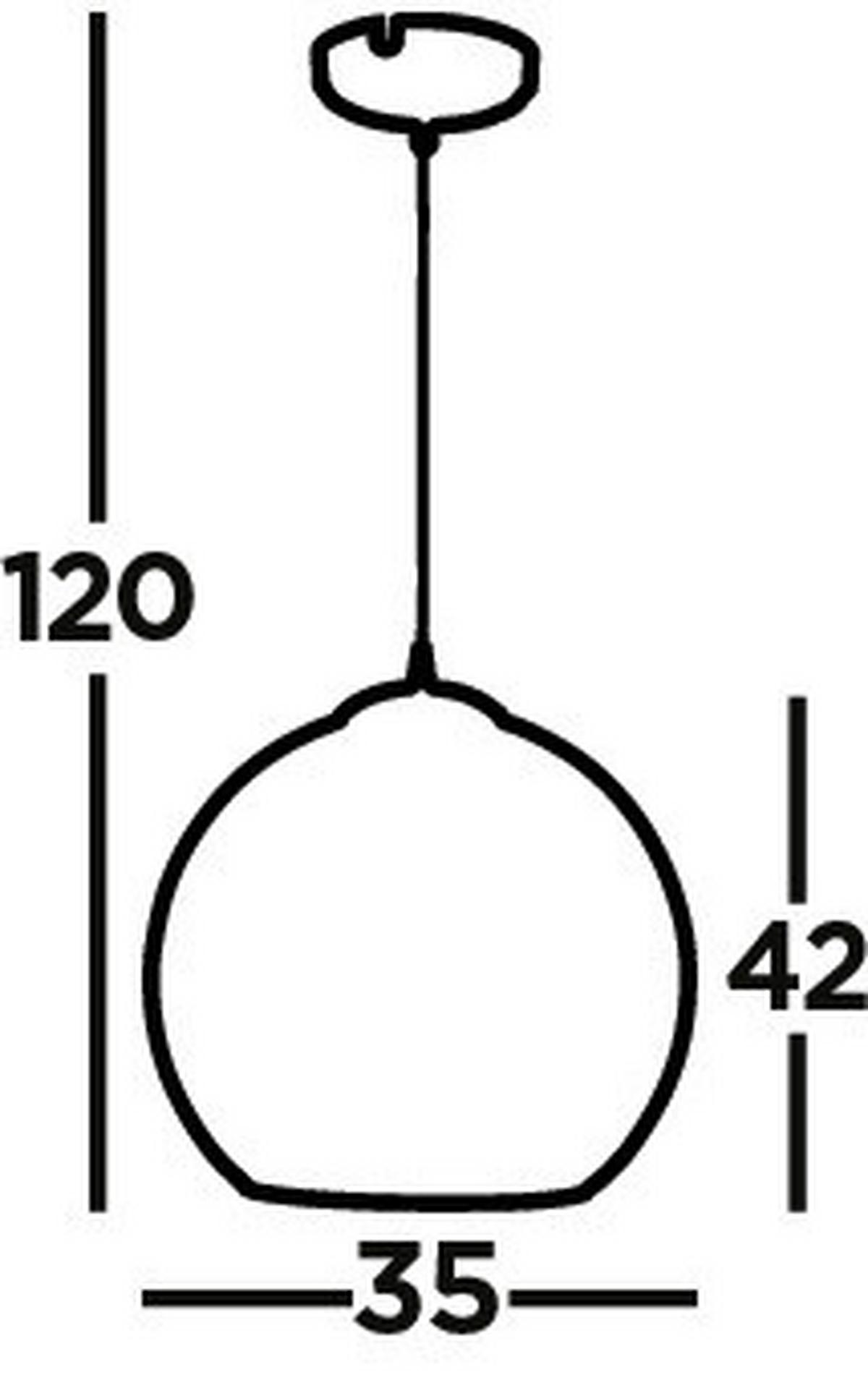 Függőlámpa Balls 1635sm - krómszínű, Design, üveg/fém (35/120cm)