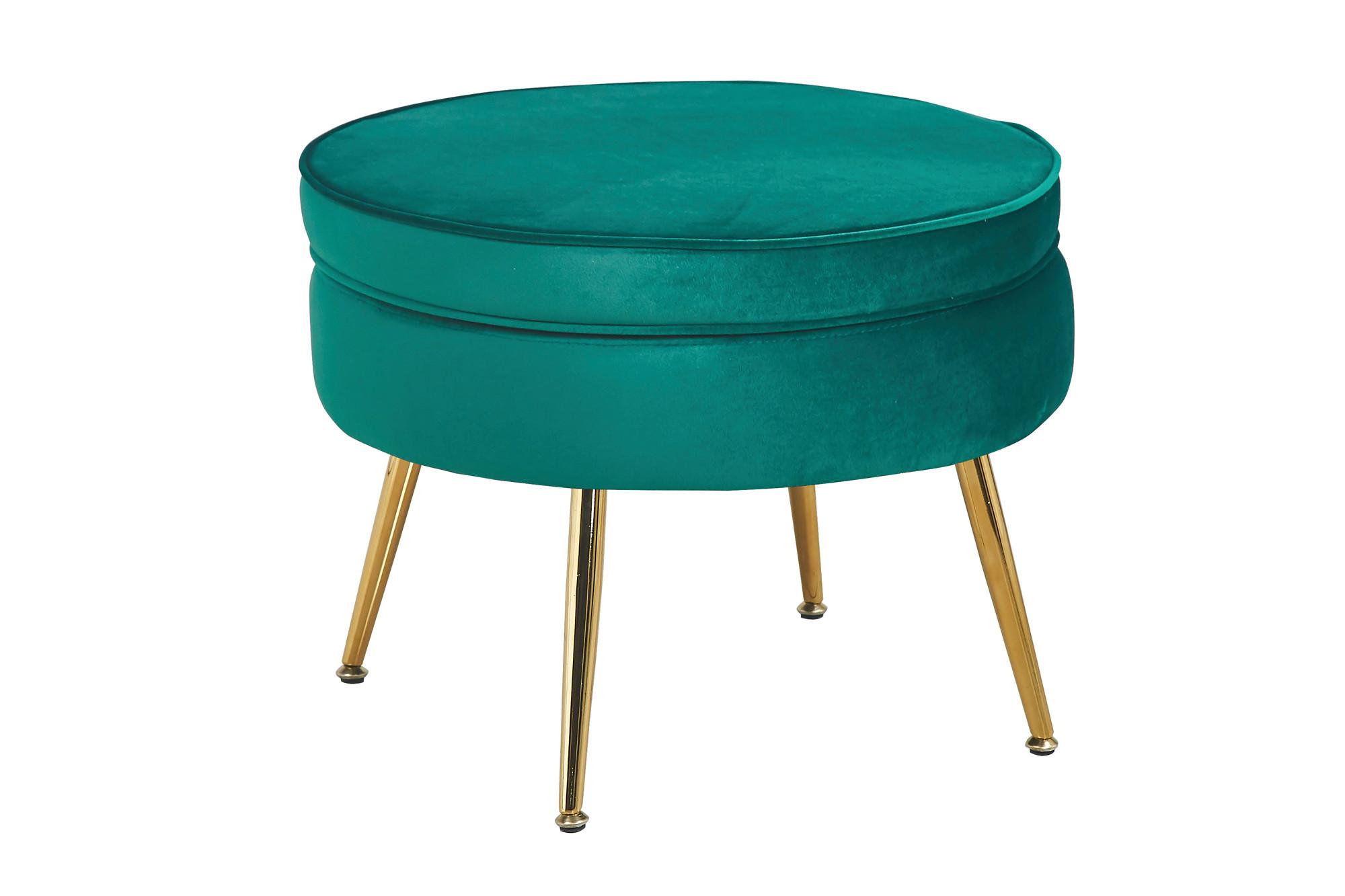 Tabure Samt, Zelena - zlate barve/zelena, Moderno, kovina/tekstil (52/41cm) - Livetastic