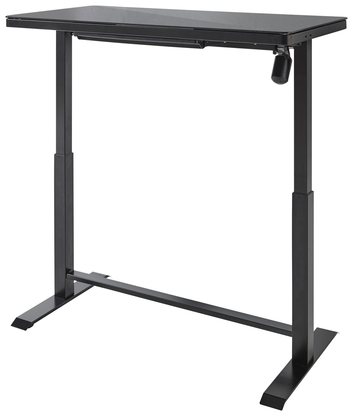 Íróasztal, Állítható Magasságú Lift4home - fekete, Modern, Üveg/fém (120/72-120/60cm)