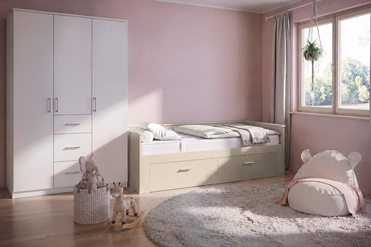 Raztegljiva Postelja Honey New, Kašmir, 90-180x200 - kašmir, Romantika, leseni material/les (90-180/200cm) - Based