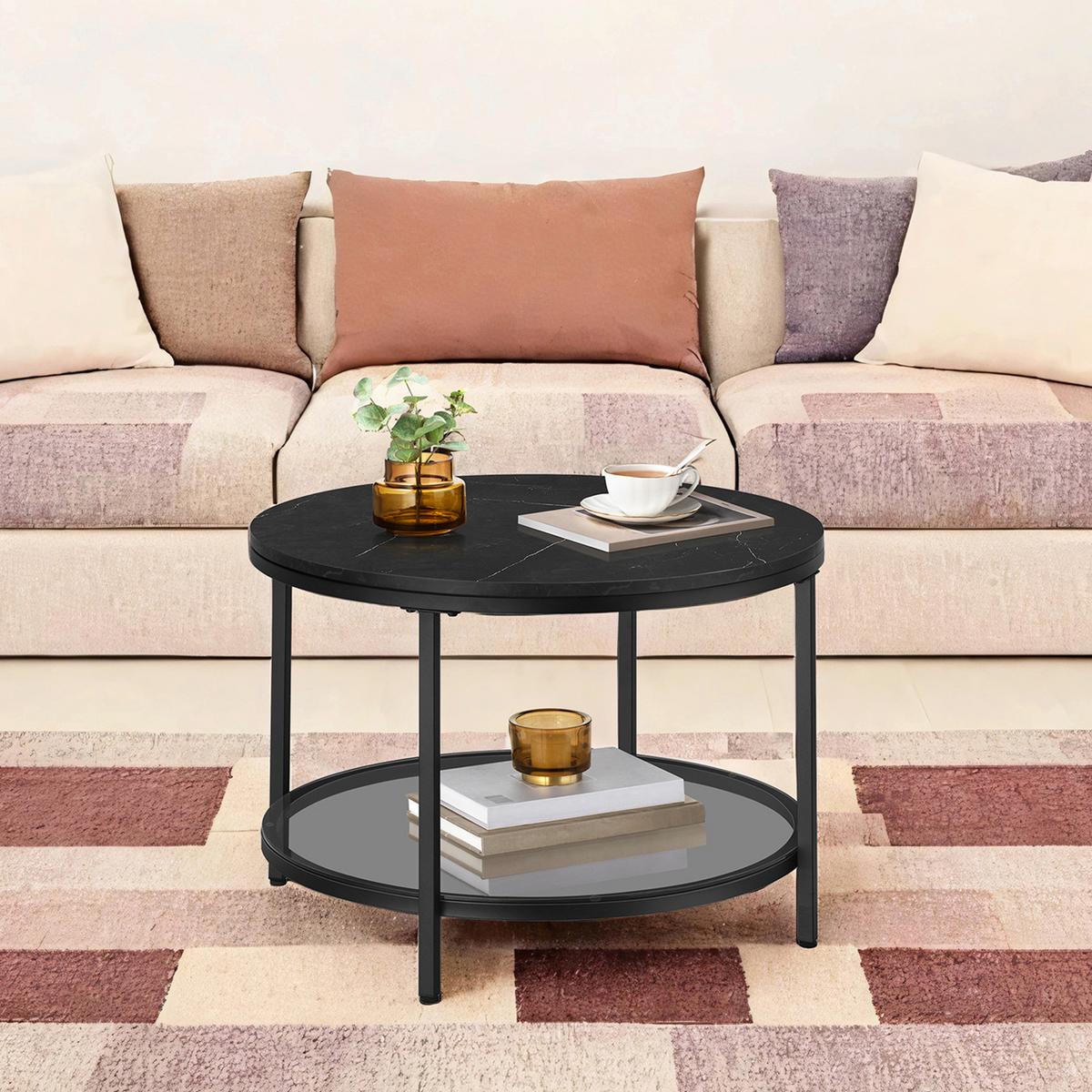 COUCHTISCH COFFEE TABLE - Schwarz, MODERN, Glas/Holzwerkstoff (65/65/46cm) - MID.YOU