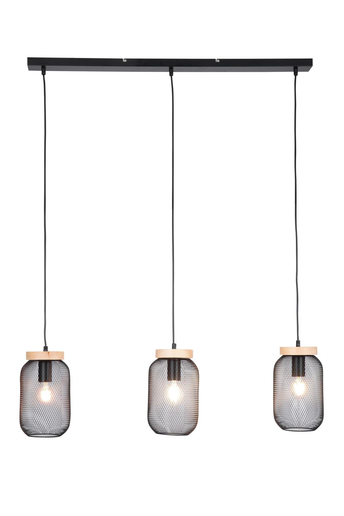 LAMPA WISZĄCA LT2390-03 CHESTER *SBM* - czarny, Lifestyle, metal/drewno (16/120cm) - Marama