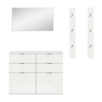 GARDEROBE PROJEKT X - Weiss Hochglanz/Weiss, Design, Holzwerkstoff (171/193/37cm) - Livetastic