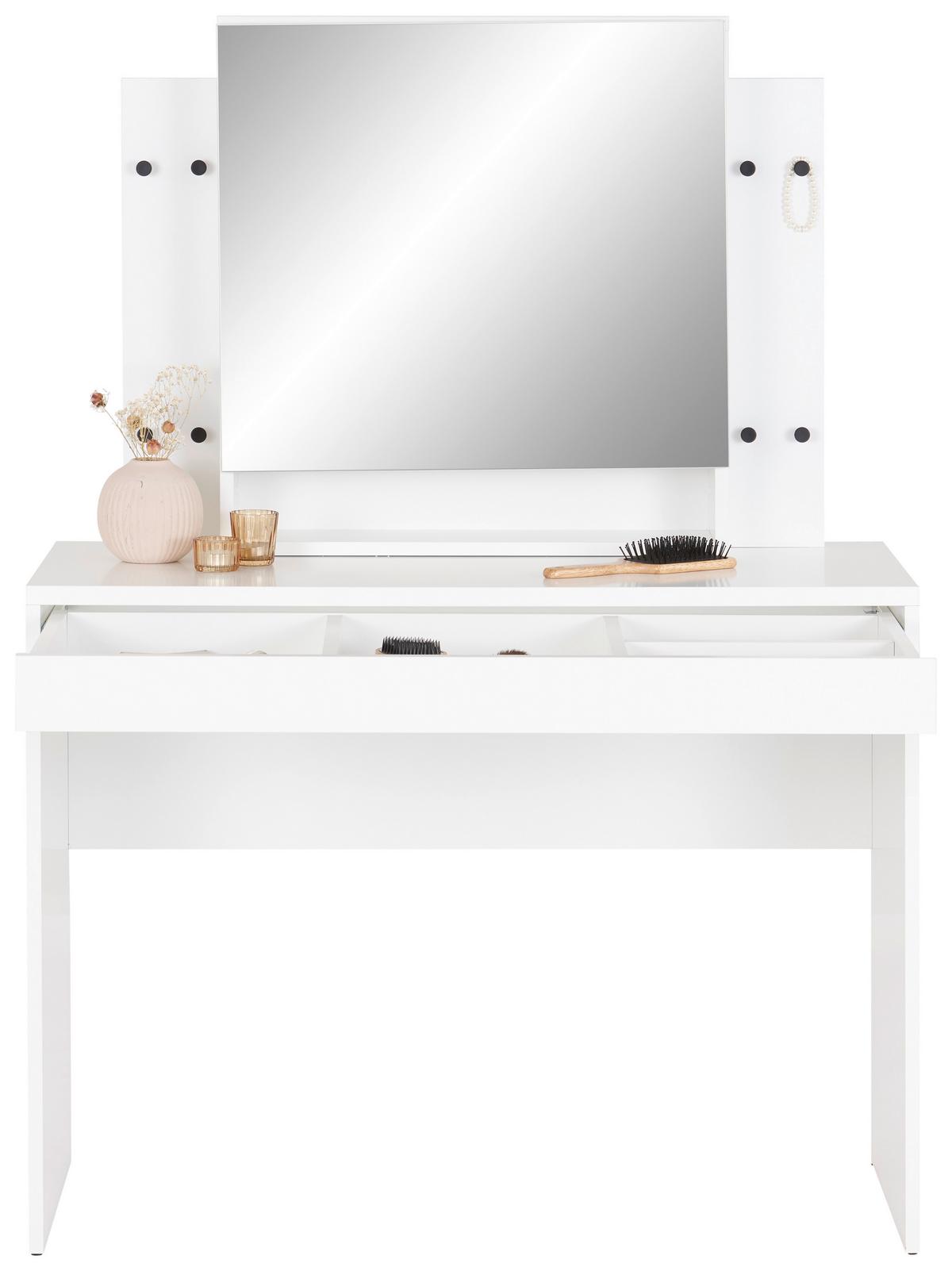 Toaletni Stol Sandy - bijela, Moderno, drvni materijal (100/76/45cm) - Modern Living