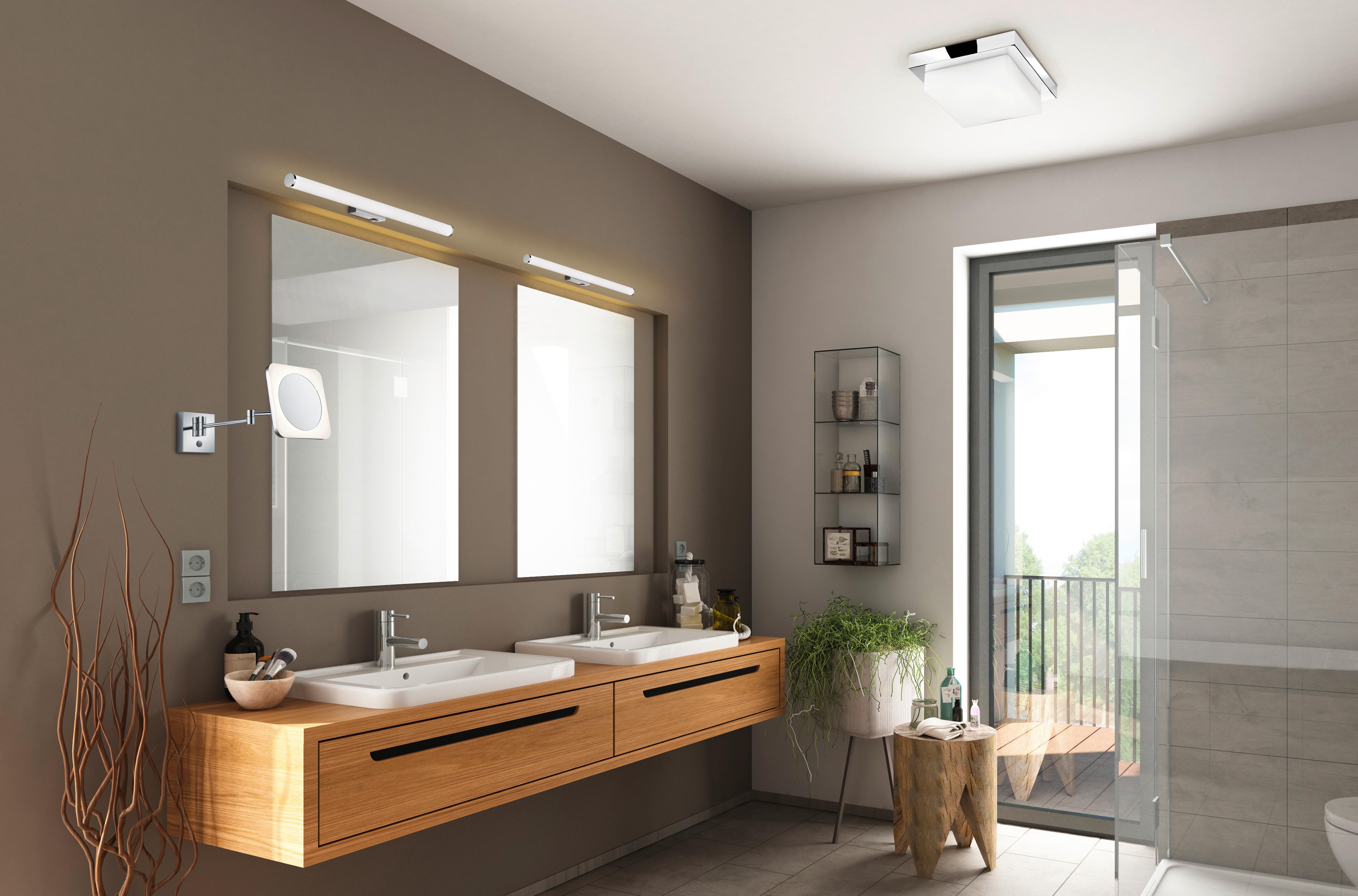 LED-Wandleuchte Mattimo in Weiß/Chrom max. 6,5 Watt - Chromfarben/Weiß, Basics, Kunststoff/Metall (60/5,5cm) - Trio Leuchten