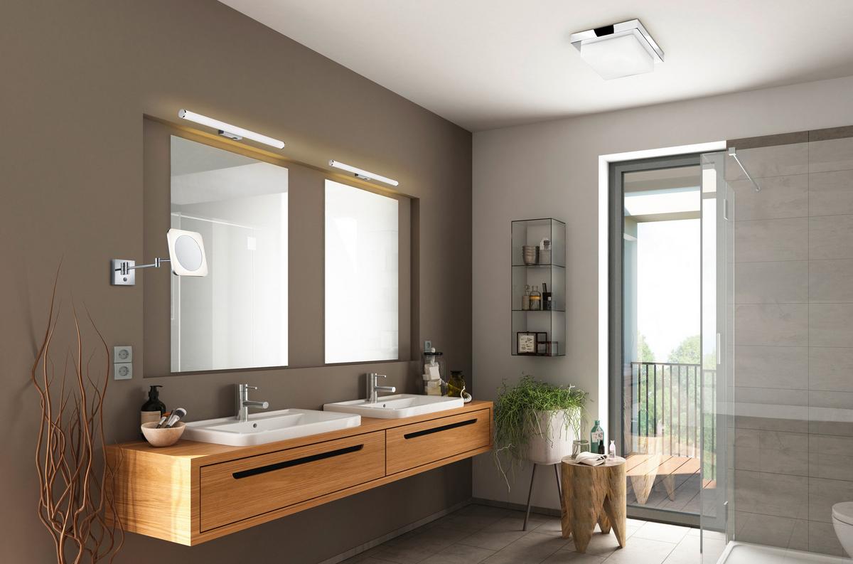 LED-Wandleuchte Mattimo in Weiß/Chrom max. 6,5 Watt - Chromfarben/Weiß, Basics, Kunststoff/Metall (60/5,5cm) - Trio Leuchten