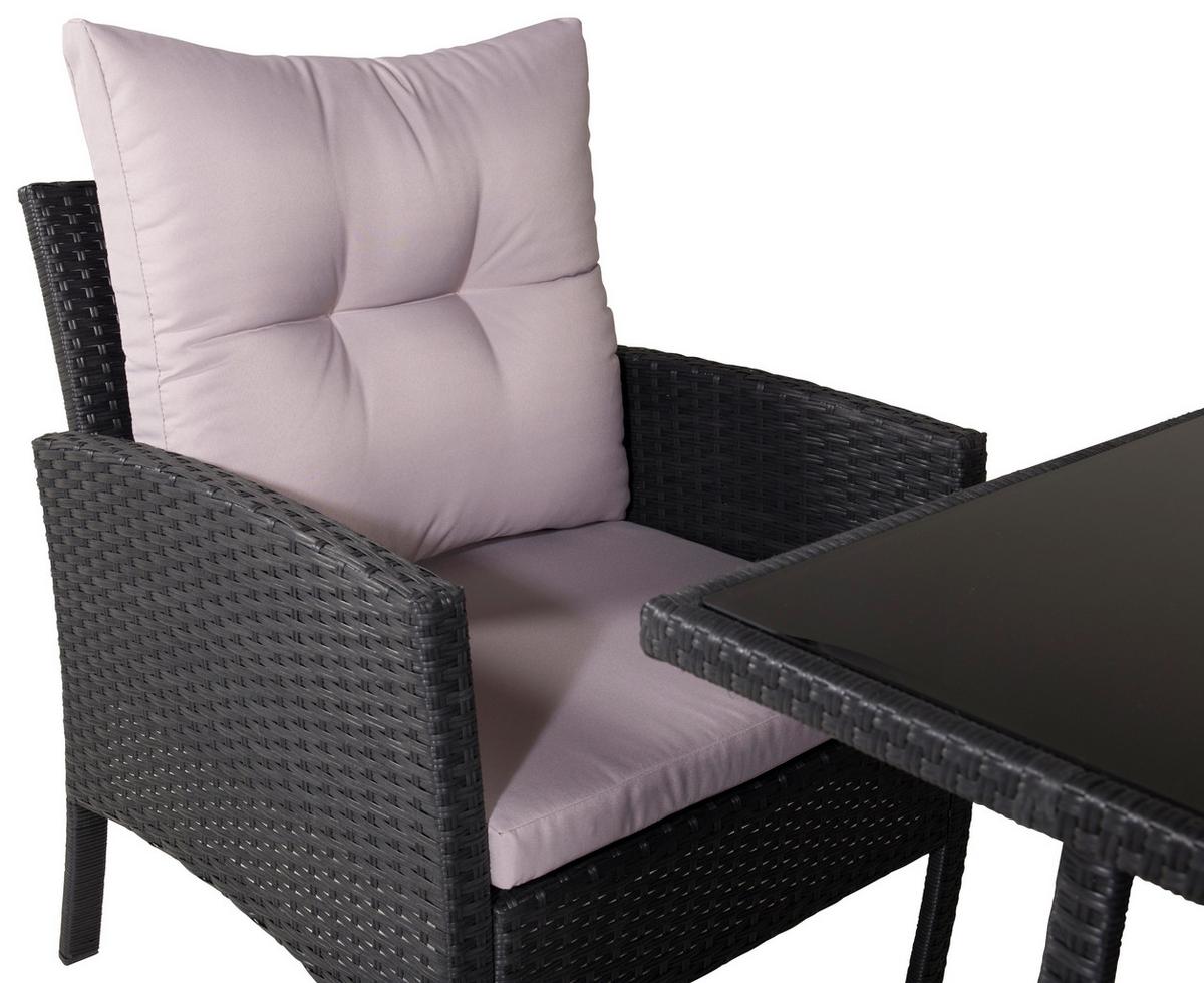 Dining-Loungeset Knock 6-tlg. Grau/Schwarz - Schwarz/Grau, KONVENTIONELL, Kunststoff - Gardenson