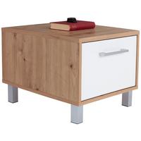 Noćni Ormarić Box - bijela/boje hrasta, Moderno, drvni materijal (50/37/50cm) - Modern Living