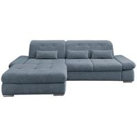 Wohnlandschaft Dalida Hellblau Chenille - Chromfarben/Hellblau, Design, Textil/Metall (196/300cm) - Livetastic
