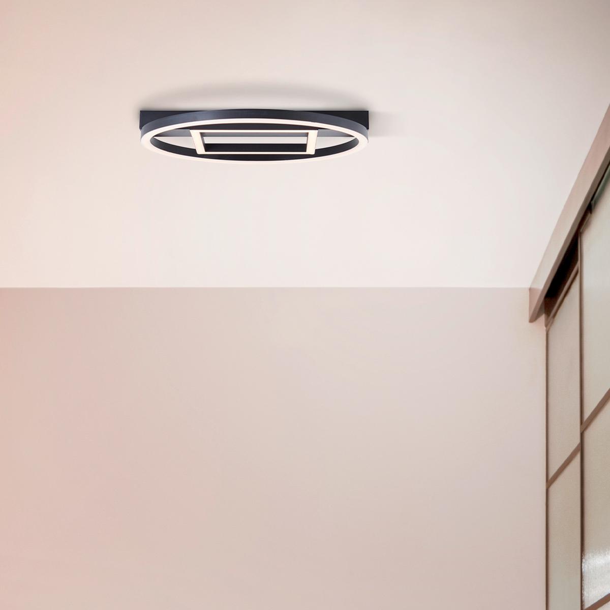 LED-Paneel Maureen Schwarz max. 24 Watt - Schwarz, Design, Kunststoff/Metall (5/37/37cm) - Brilliant