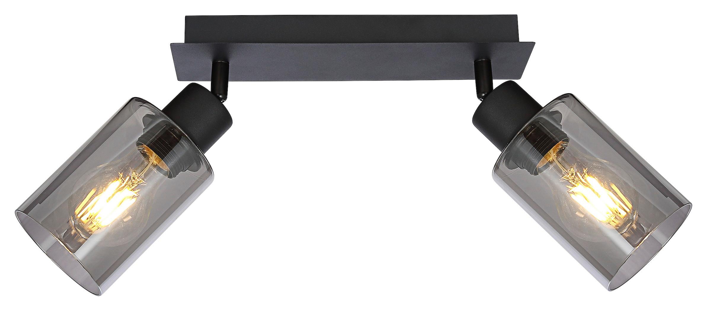 Strahler Hadera in Schwarz max. 15 Watt - Schwarz, Modern, Glas/Metall (27/9/21,5cm) - Modern Living