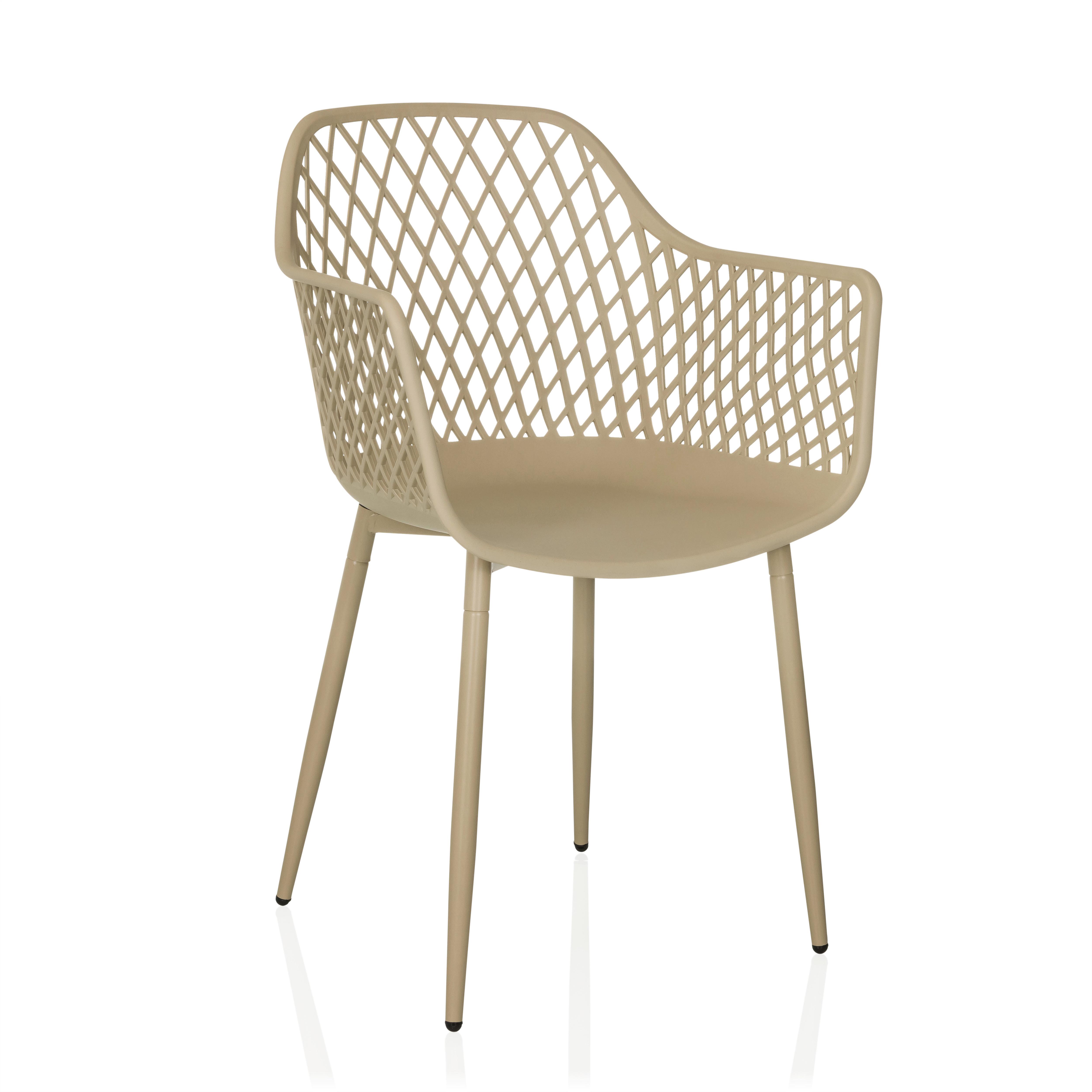 Vrtni Stol Begio L, Bež - bež, Moderno, kovina/umetna masa (56/81/50cm) - MID.YOU