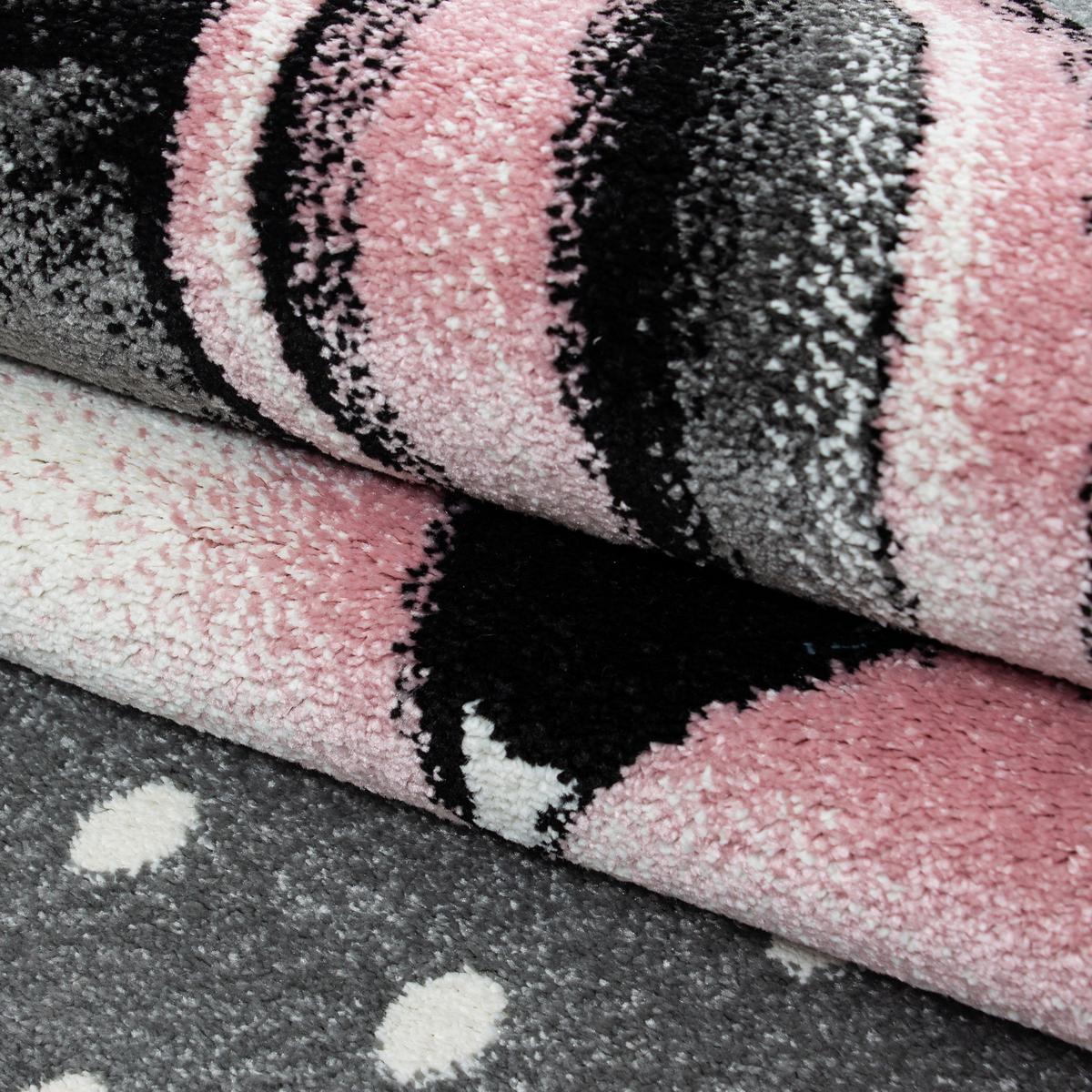 Kinderteppich Kids Grau/Weiß/Pink ca. 160x230cm - Pink/Weiß, Trend, Textil (160/230cm) - Ben'n'jen