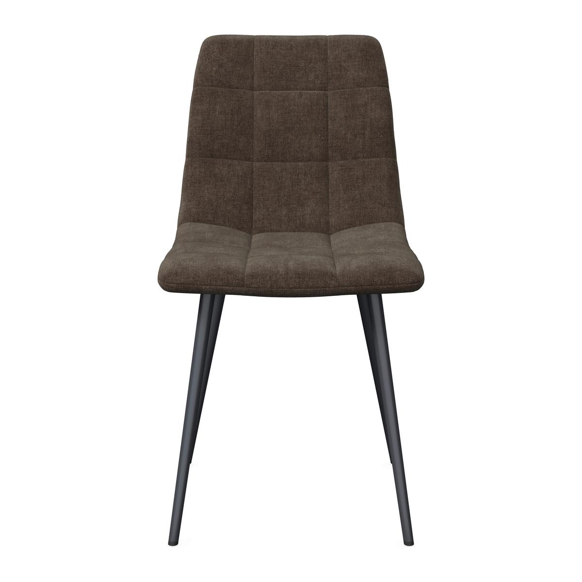 Stuhl Ria Braun Mikrofaser Gepolstert - Schwarz/Braun, MODERN, Textil/Metall (44/87/54cm) - Bessagi Home