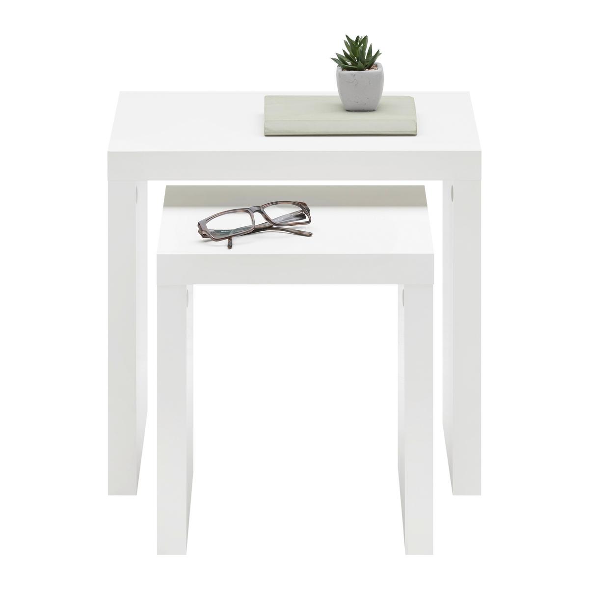 Beistelltisch Twix Weiß - Weiß, MODERN, Holzwerkstoff (44/31/37/31/30cm) - Mömax