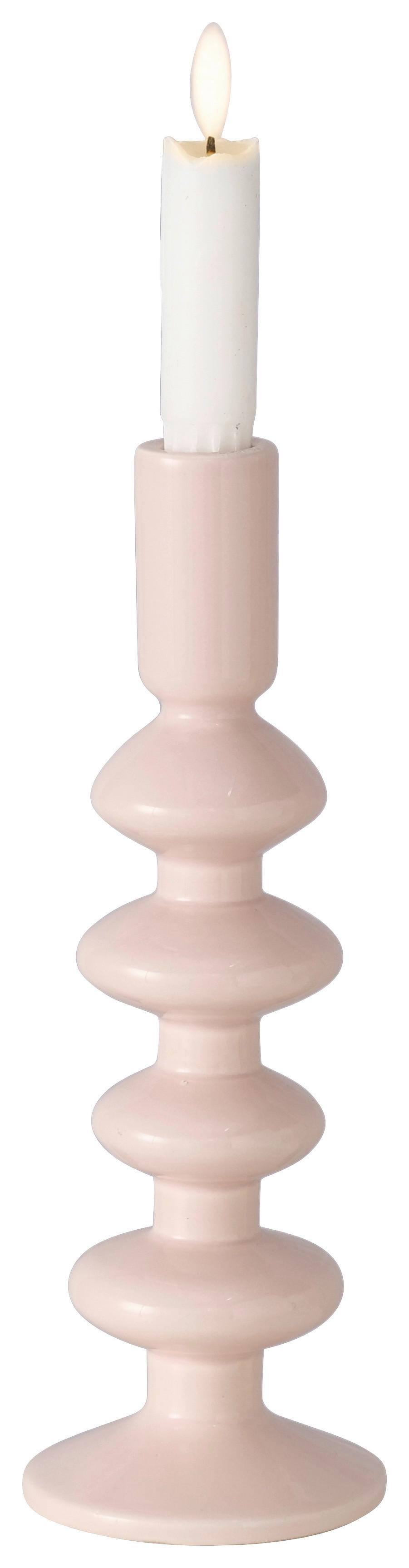 Stabkerzenhalter Luna I Hellrosa - Hellrosa, Basics, Keramik (9/26cm) - Mömax