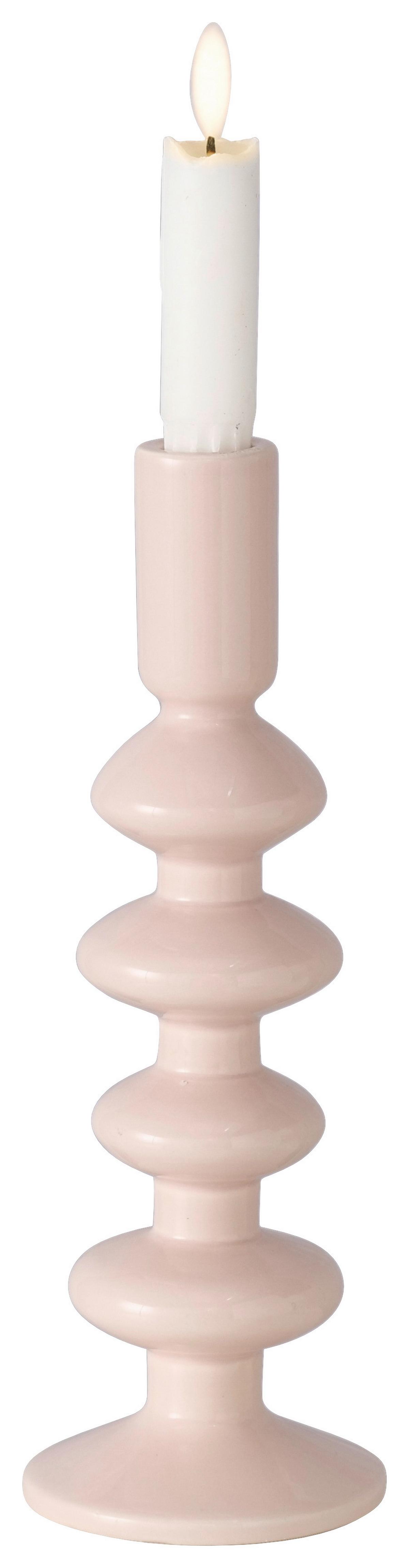 Stabkerzenhalter Luna I Hellrosa - Hellrosa, Basics, Keramik (9/26cm) - Mömax