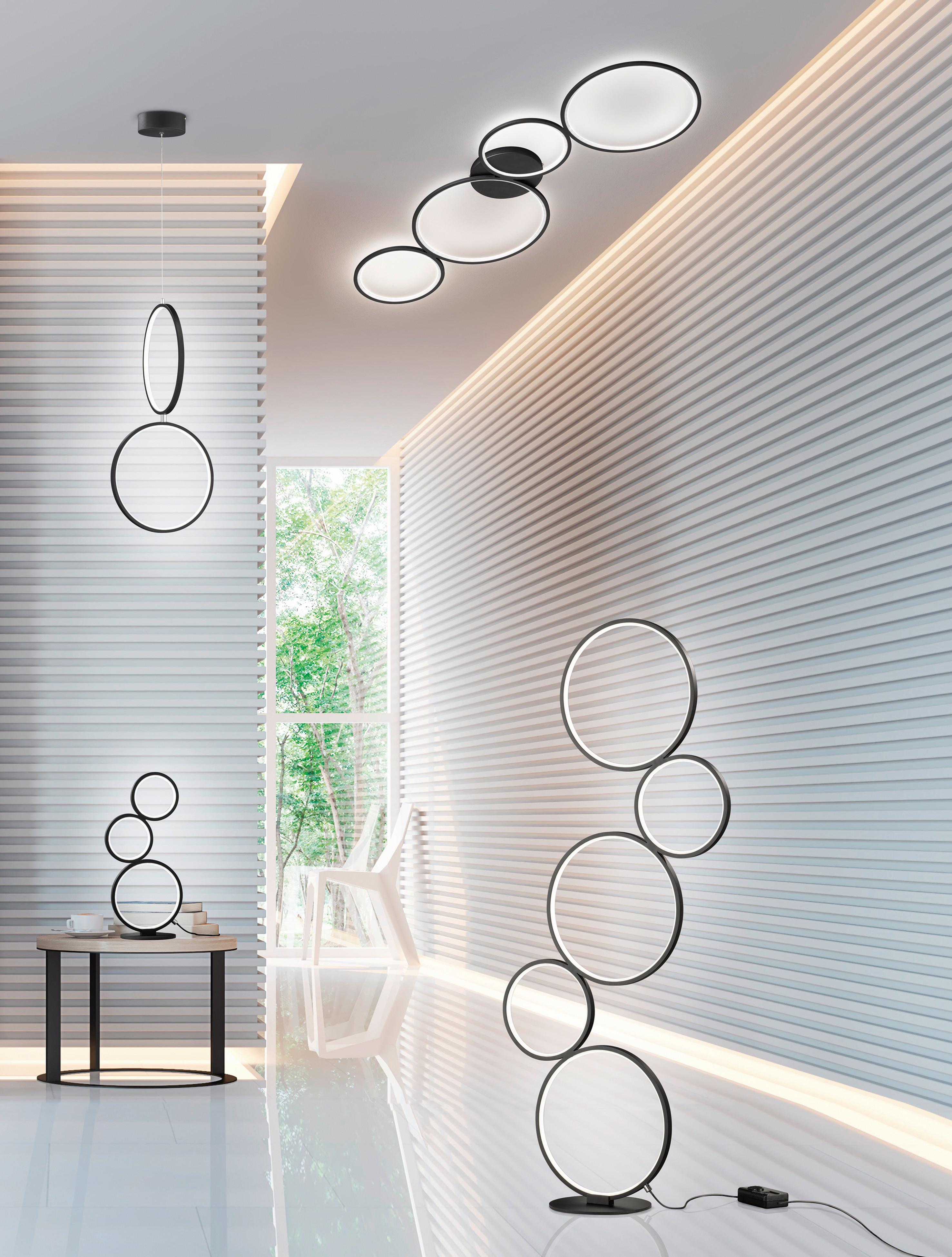 LED-Stehleuchte Rondo in Schwarz max. 36 Watt - Schwarz, Design, Metall (47/20/115cm) - Trio Leuchten