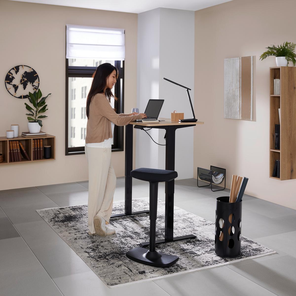 Íróasztal Állítható Emil - fekete/Artisan tölgy, Modern, faalapú anyag/fém (120/72-118/60cm) - Mömax