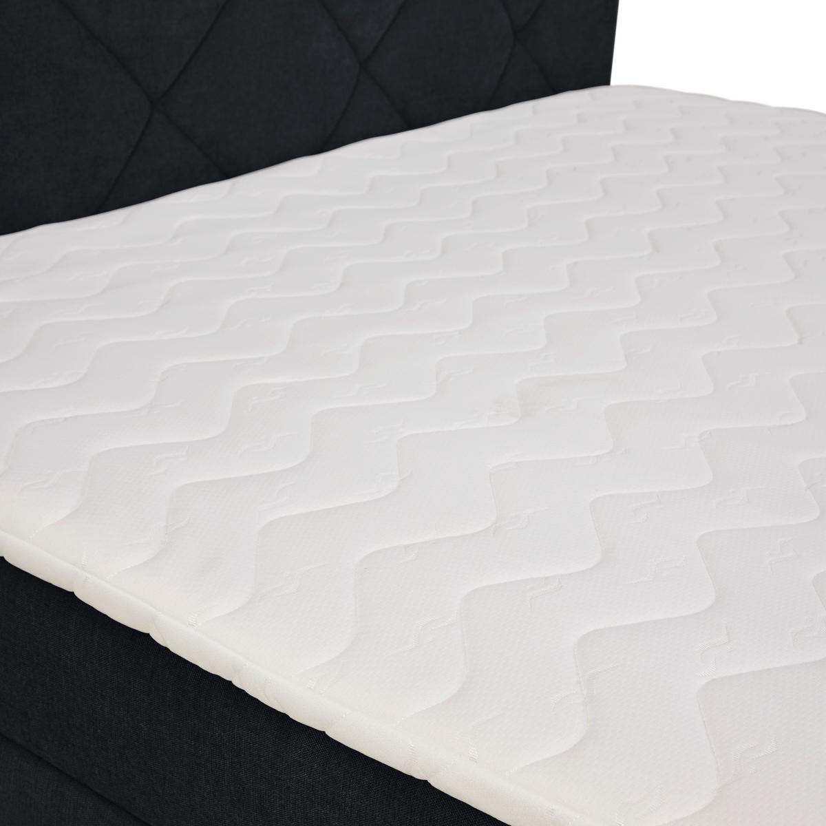 Boxbett Wind Schwarz ca. 160x200cm - Schwarz, KONVENTIONELL, Textil/Metall (160/200cm) - Mömax