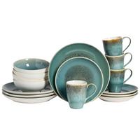 Kombinirani Servis Caldera Grün, 16-Delni - zelena/bela, Basics, keramika - Creatable