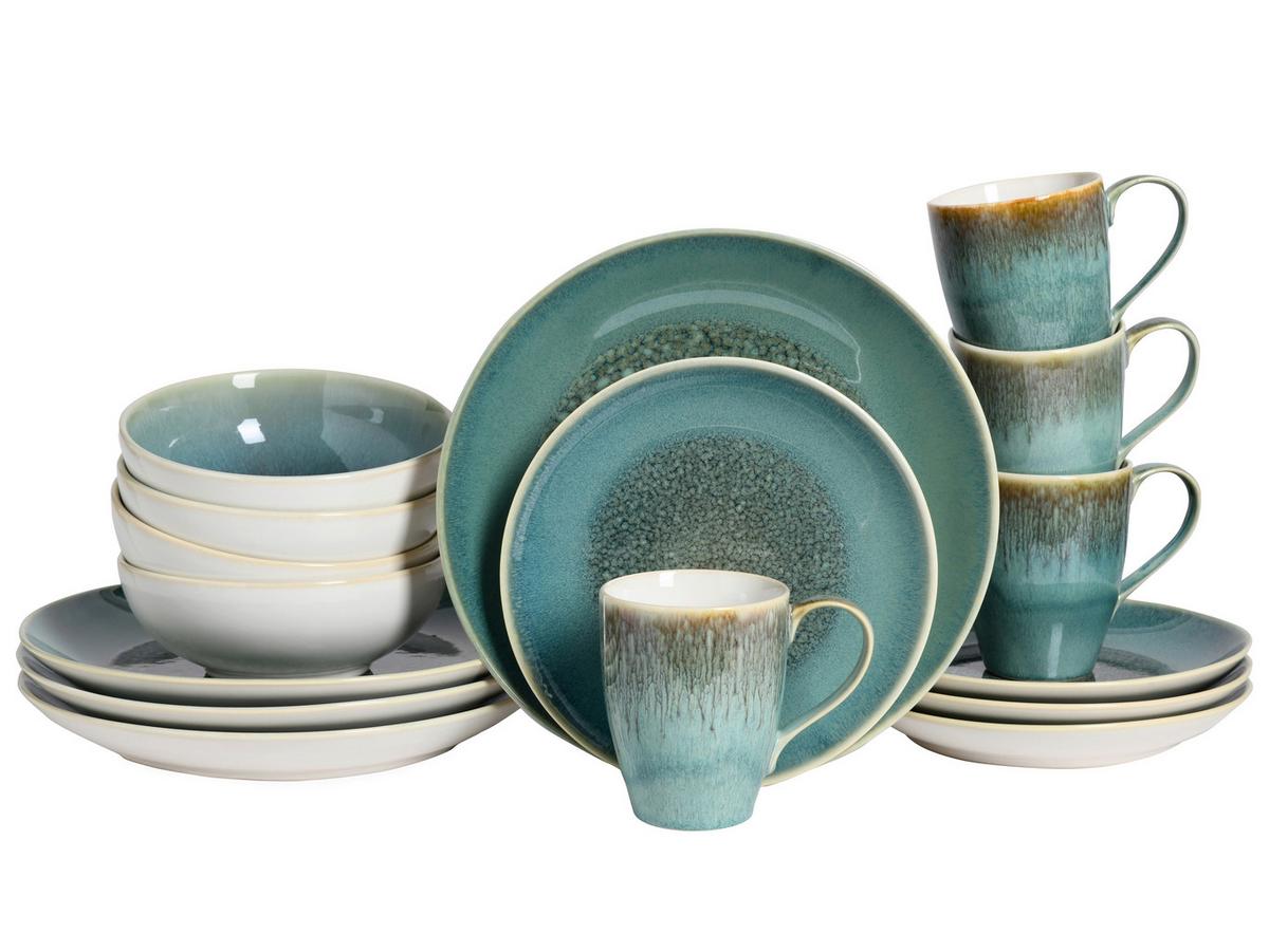 Kombinirani Servis Caldera Grün, 16-Delni - zelena/bela, Basics, keramika - Creatable