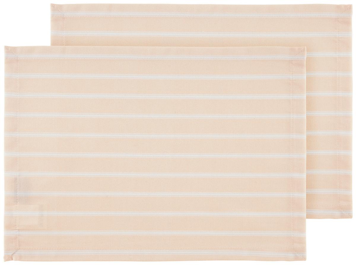 Tischset Steffi in Rosa ca. 33x45cm, 2er-Set - Rosa/Weiß, KONVENTIONELL, Textil (33/45cm) - Mary's