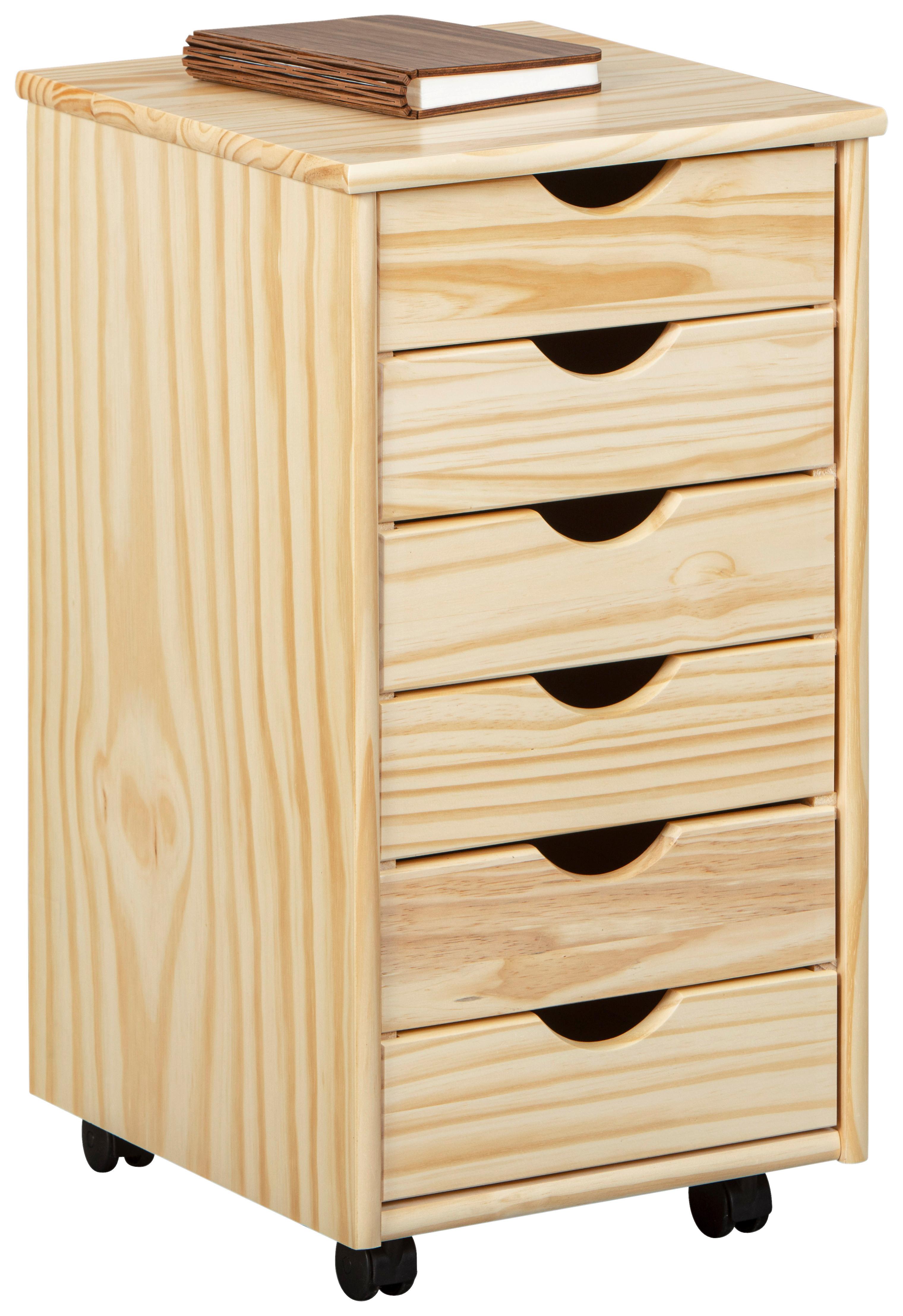 Rollcontainer Nils ca. 35x66x39 cm Kieferfarben - Kieferfarben, Basics, Holz/Kunststoff (35/65/40cm) - MID.YOU