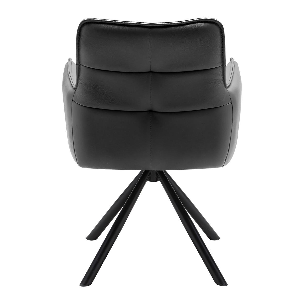 Scaun cu brate VINCENT - negru, Modern, metal/piele (58/87/63cm) - Premium Living