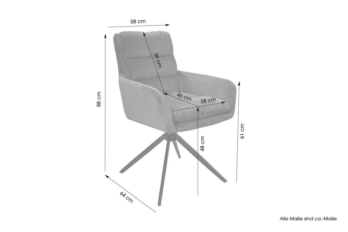 Armlehnstuhl-Set Pura 2er-Set Weiß - Schwarz/Weiß, Design, Textil/Metall (58/88/64cm) - MID.YOU