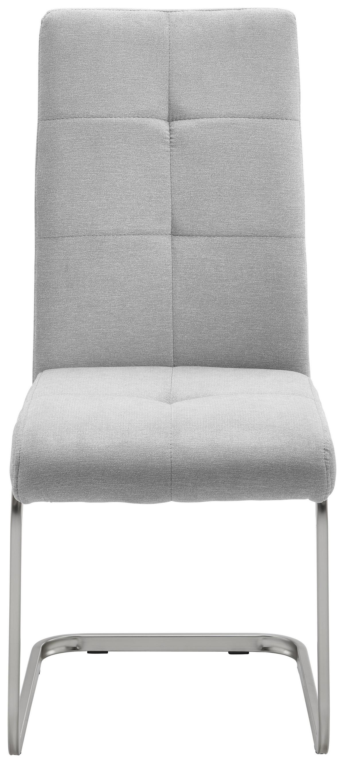 KRZESŁO NA PŁOZIE LUCIE - jasnoszary/kolor chromowy, Modern, metal/drewno (42,5/98/45cm) - Bessagi Home