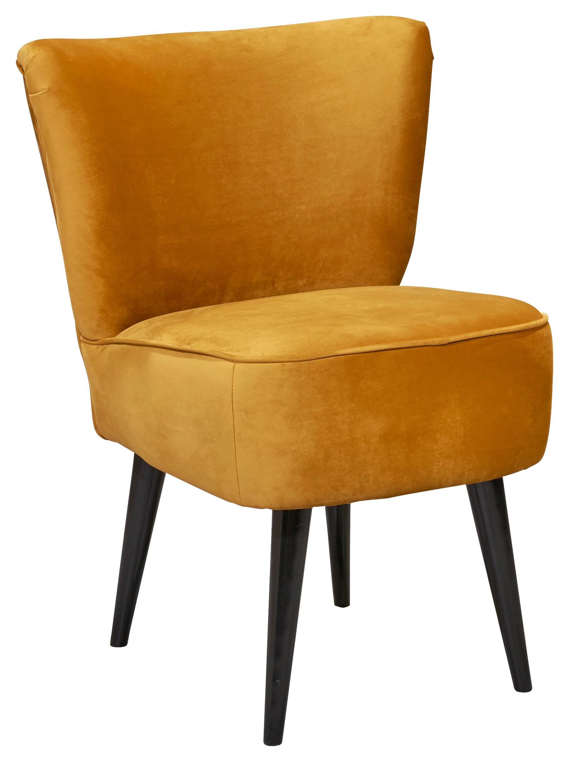 Fotelja Lord -Trend- - zlatne boje/crna, Trend, drvni materijal/tekstil (65/89/70cm) - MID.YOU